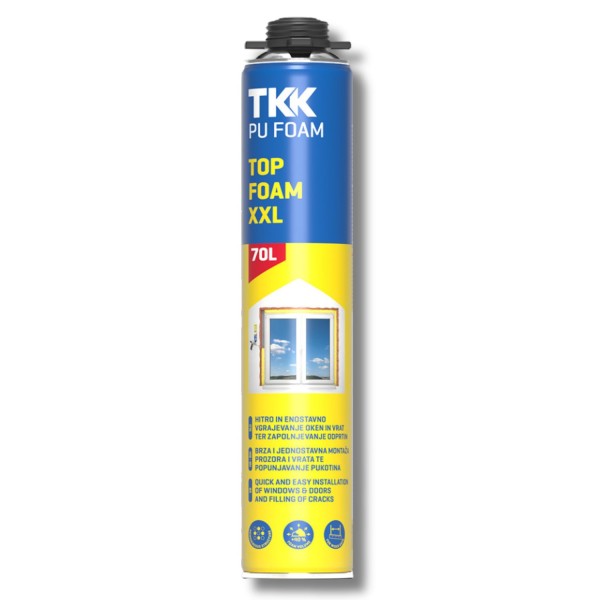Spumă PU TKK TOP XXL 70L pistol 870ml(v.v. 900ml)