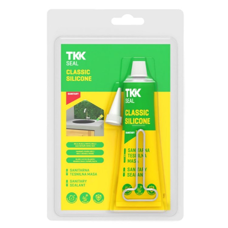 Санитарный Силиконовый Герметик TKK прозрачный 60мл. (блистер)