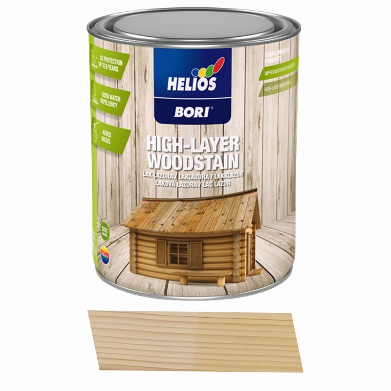 Lac lazur cu ceară pentru lemn Helios Bori (transparent 1) 2,5L
