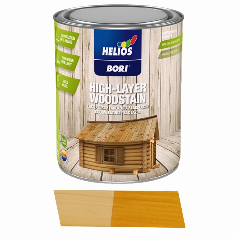 Лак-лазурь с воском для древесины Helios Bori (сосна 2), 0,75л