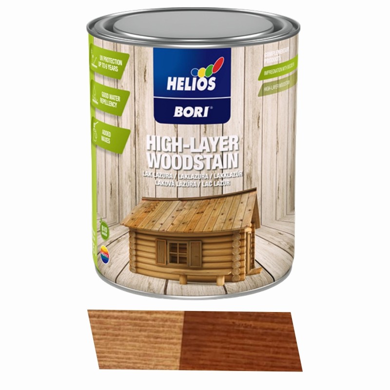 Lac lazur cu ceară pentru lemn Helios Bori (tec 3), 0,75L