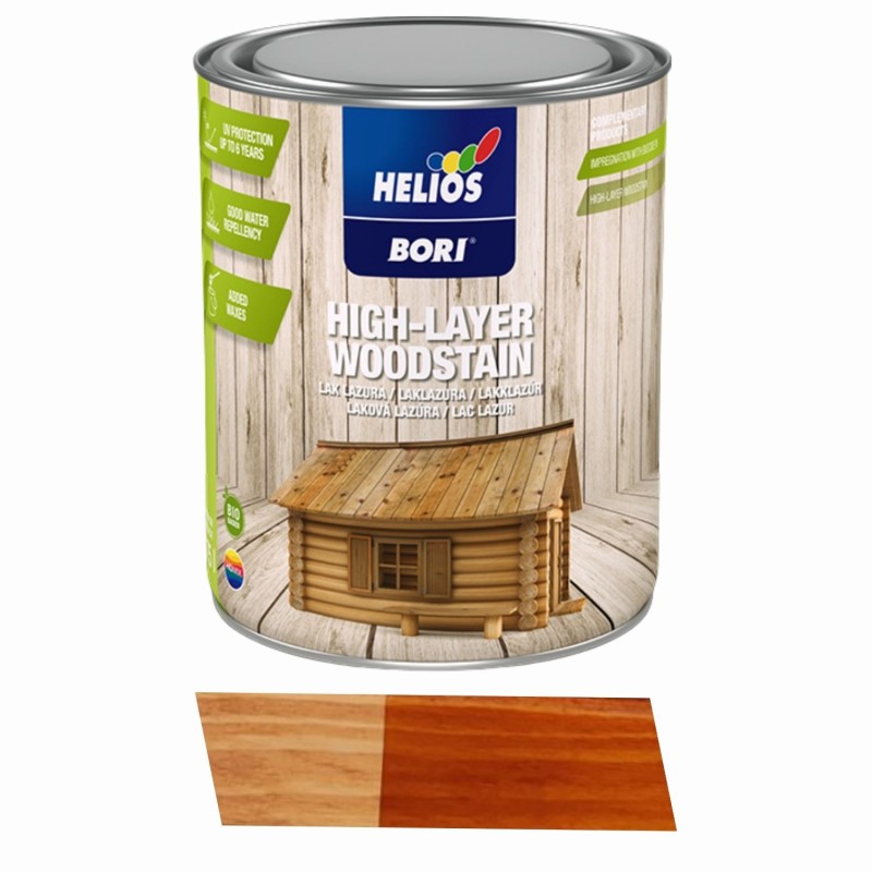 Лак-лазурь с воском для древесины Helios Bori (каштан 10), 2,5л