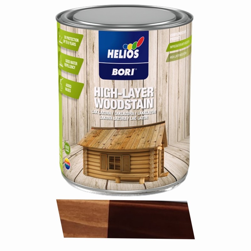 Lac lazur cu ceară pentru lemn Helios Bori (macassar 12) 2,5L