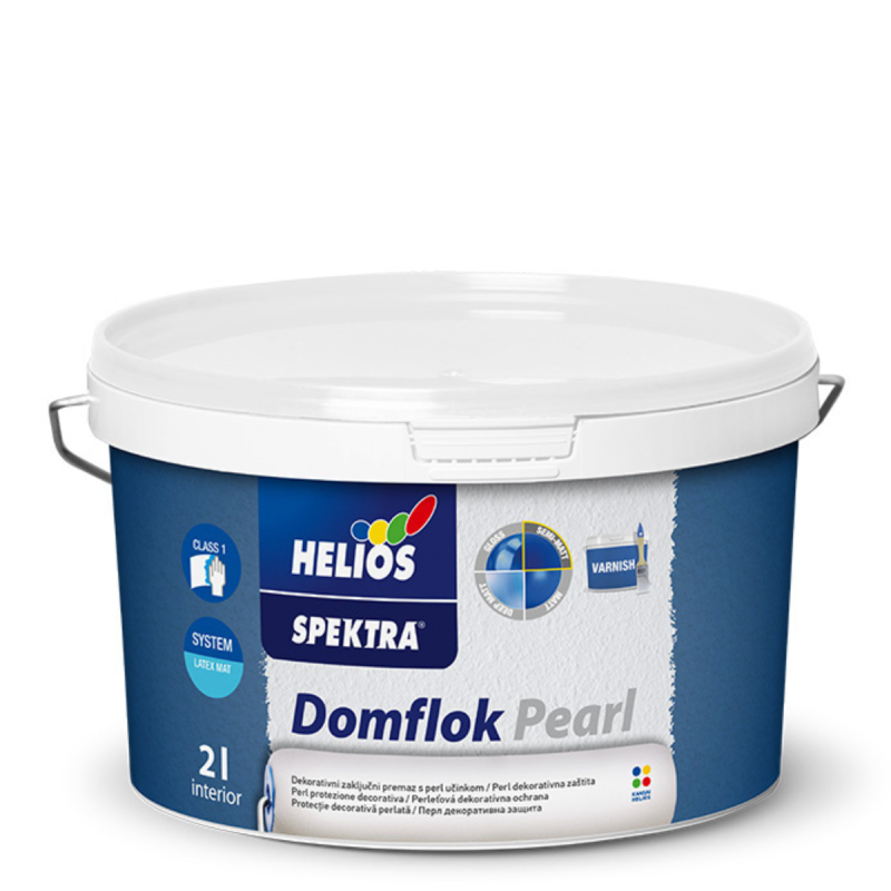 Лак декоративный перламутровый для внутренних работ Helios Domflok Perl,  2л