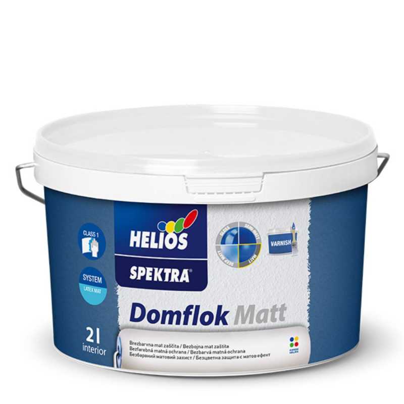 Лак декоративный матовый для внутренних работ Helios Domflok Mat, 2л