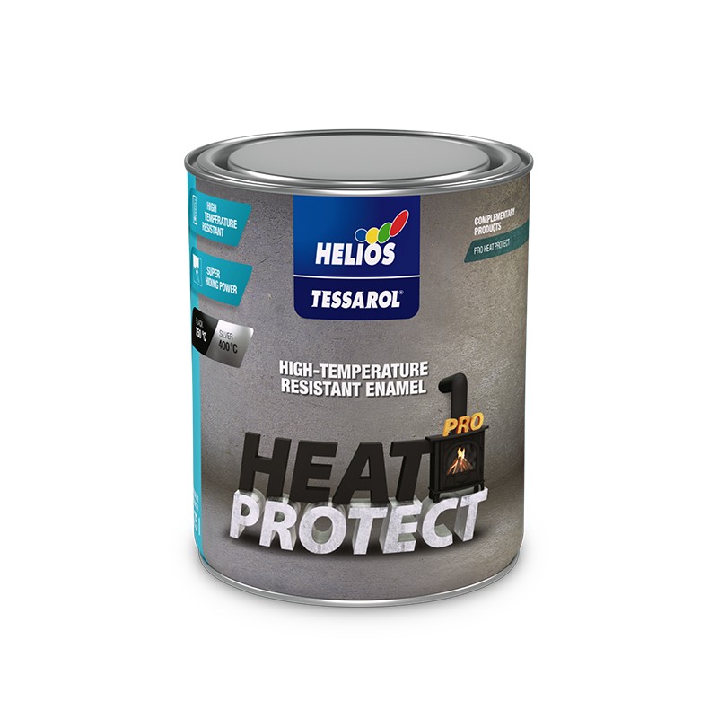 Термостойкая эмаль Tessarol Pro Heat Protect, черная (до 350°C), 0,2л