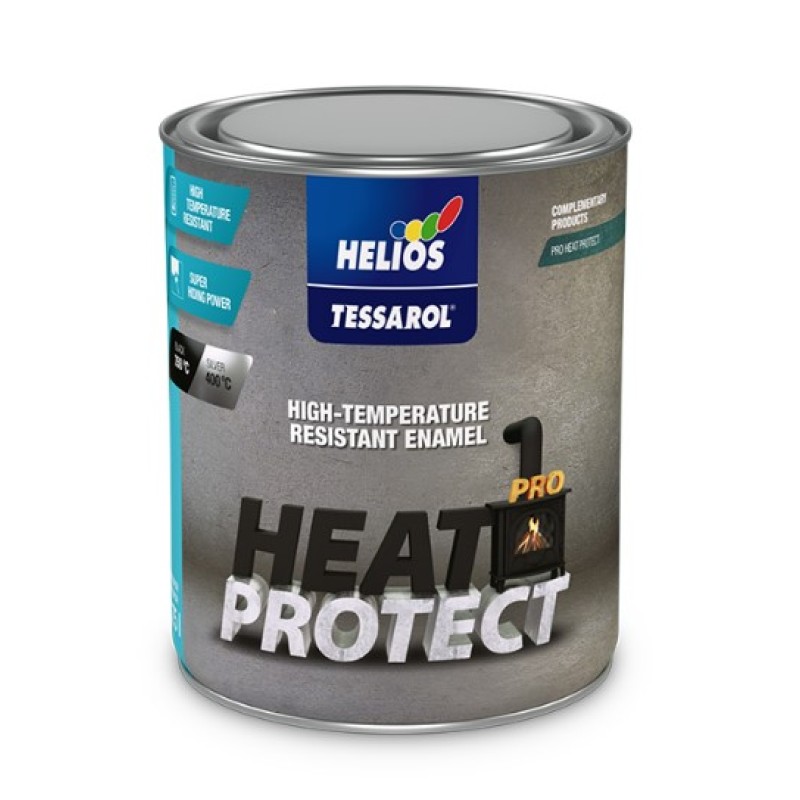 Термостойкая эмаль Tessarol Pro Heat Protect, черная (до 350°C), 0,75л
