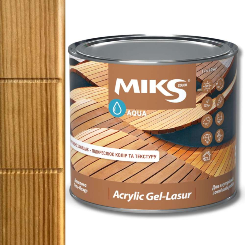 Gel-lazur acrilic Мiks Color, transparent 2,5l