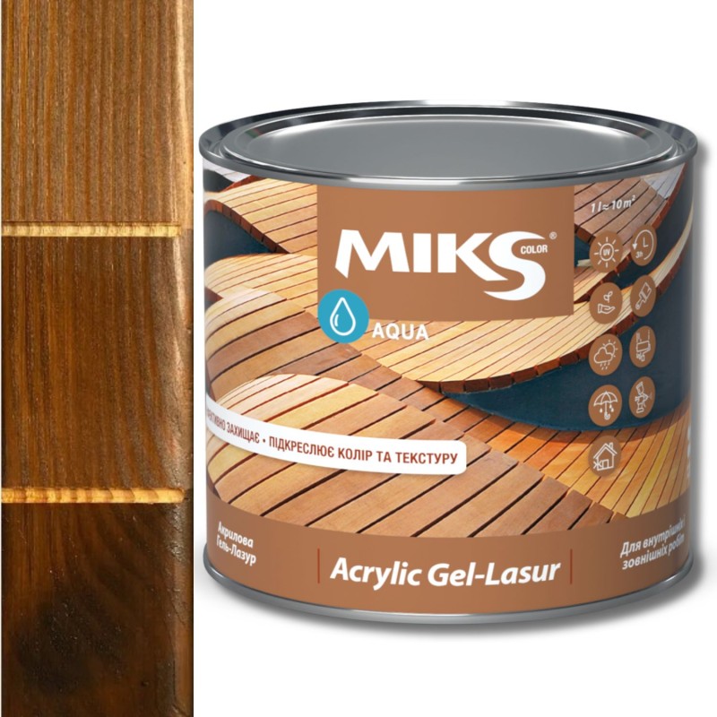 Gel-lazur acrilic Мiks Color, nuc 0,8l