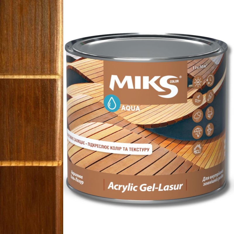 Gel-lazur acrilic Мiks Color, palisandru 2,5l