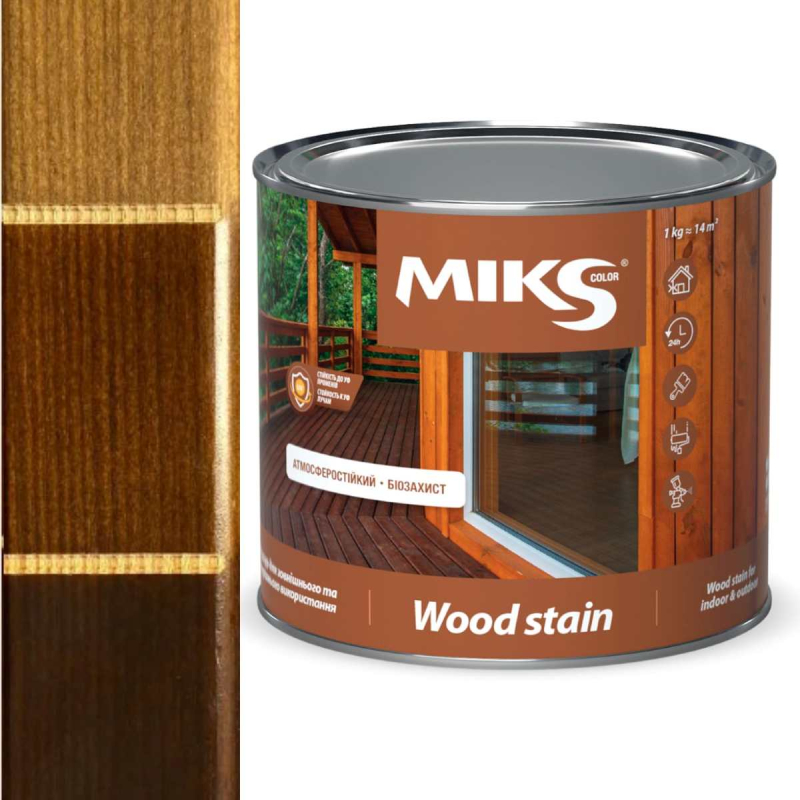 Лак-лазурь Miks Color, орех 0,6кг