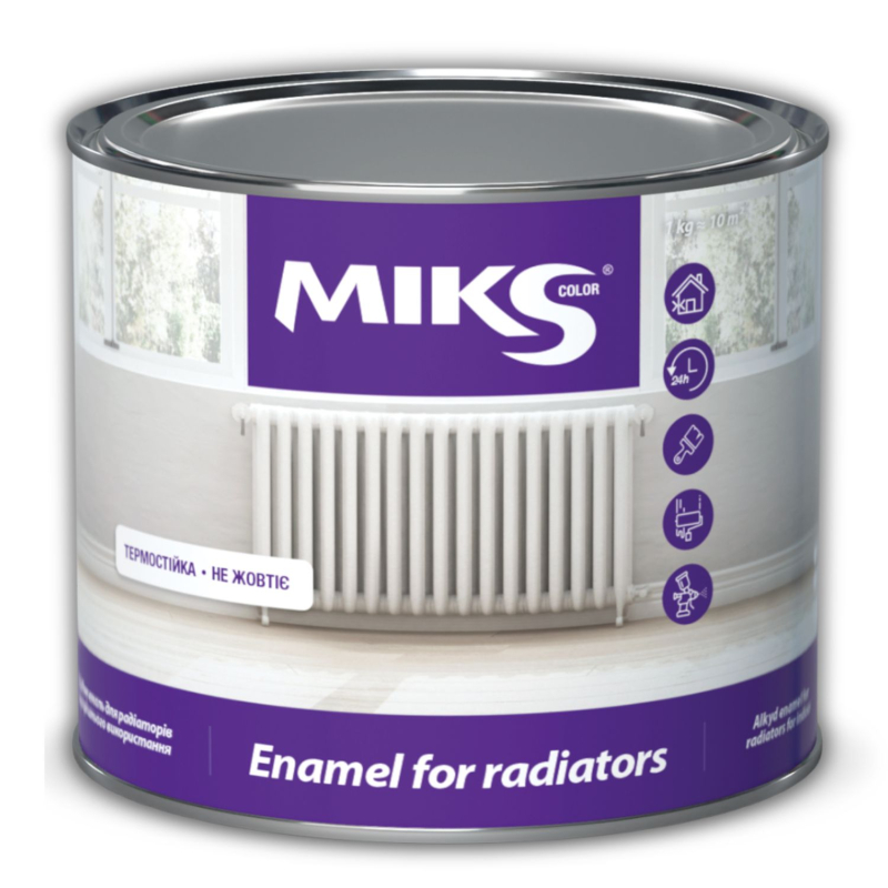Email alchidic pentru radiator Мiks Color, alb 0,8kg (v.v. 0,9kg)