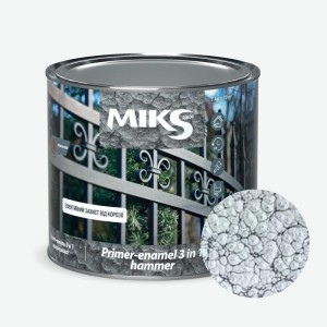 Grund-email 3 în 1 hammer argintiu ”Мiks Color” 0,65kg