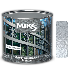 Grund-email 3 în 1 hammer Мiks Color, argintiu 0,65kg