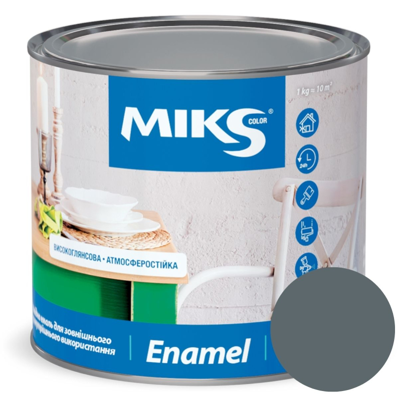 Email alchidic Miks Color, sur-închis 2,8kg (v.v. 2,3kg)