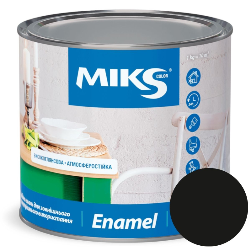 Email alchidic Miks Color, negru 2,8kg (v.v. 2,3kg)