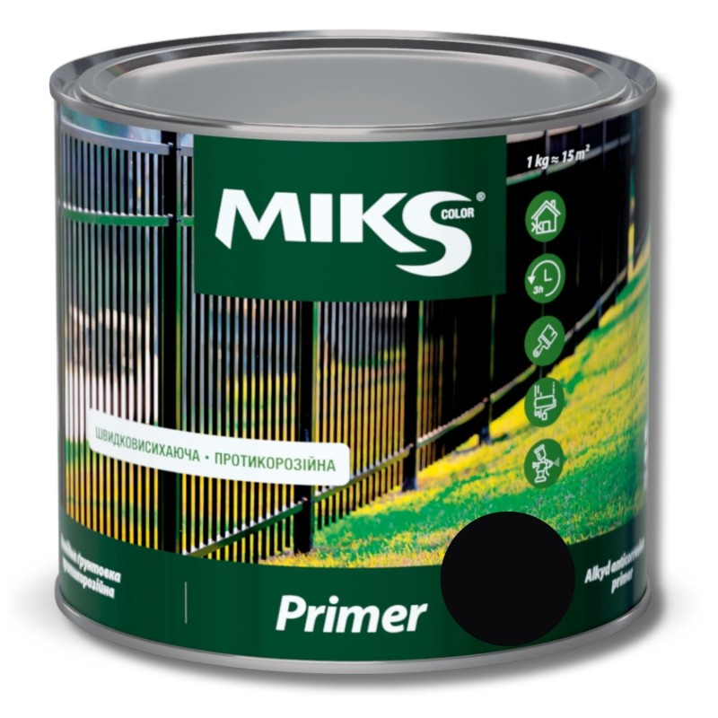 Грунтовка антикоррозийная Miks Color, черная 0,9кг