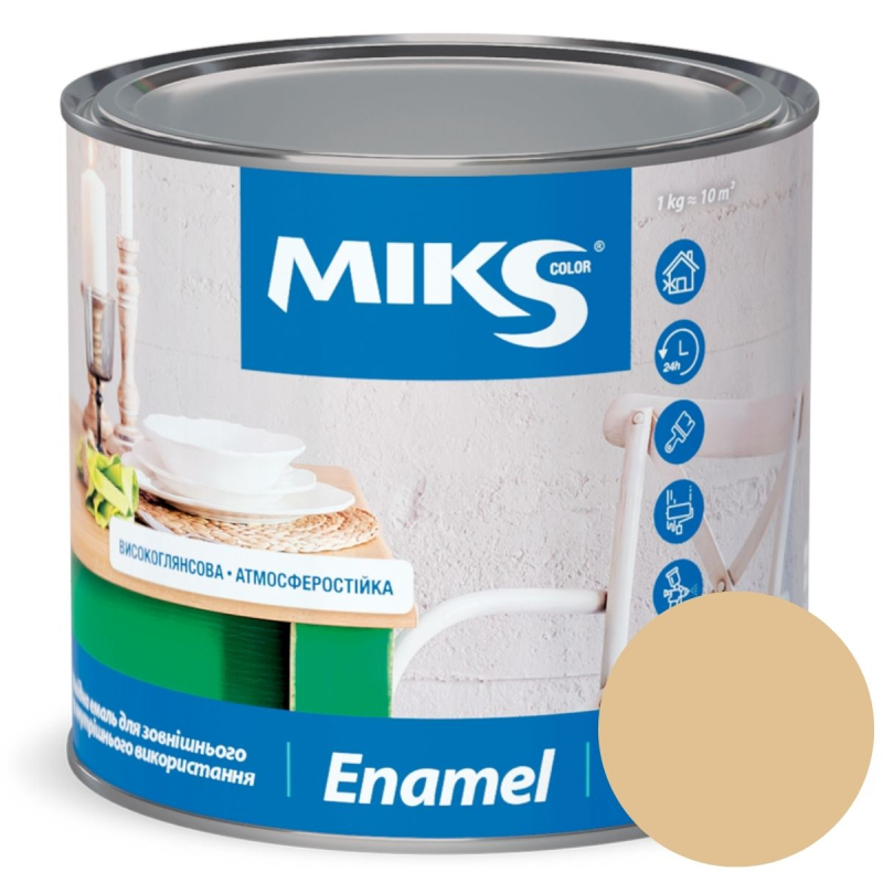 Email alchidic Мiks Color,  bej 0,8kg (v.v. 0,9kg)