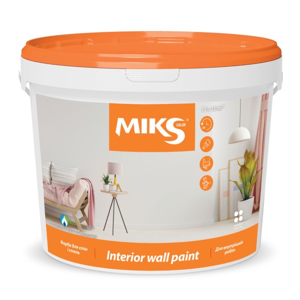Vopsea pentru pereți și tavane ”Мiks Color” albă 14kg