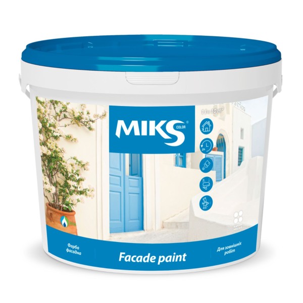 Vopsea pentru fațadă ”Мiks Color” albă 14kg