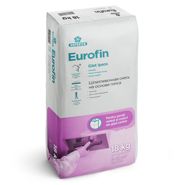 Шпатлевка на основе гипса Eurofin 18 кг