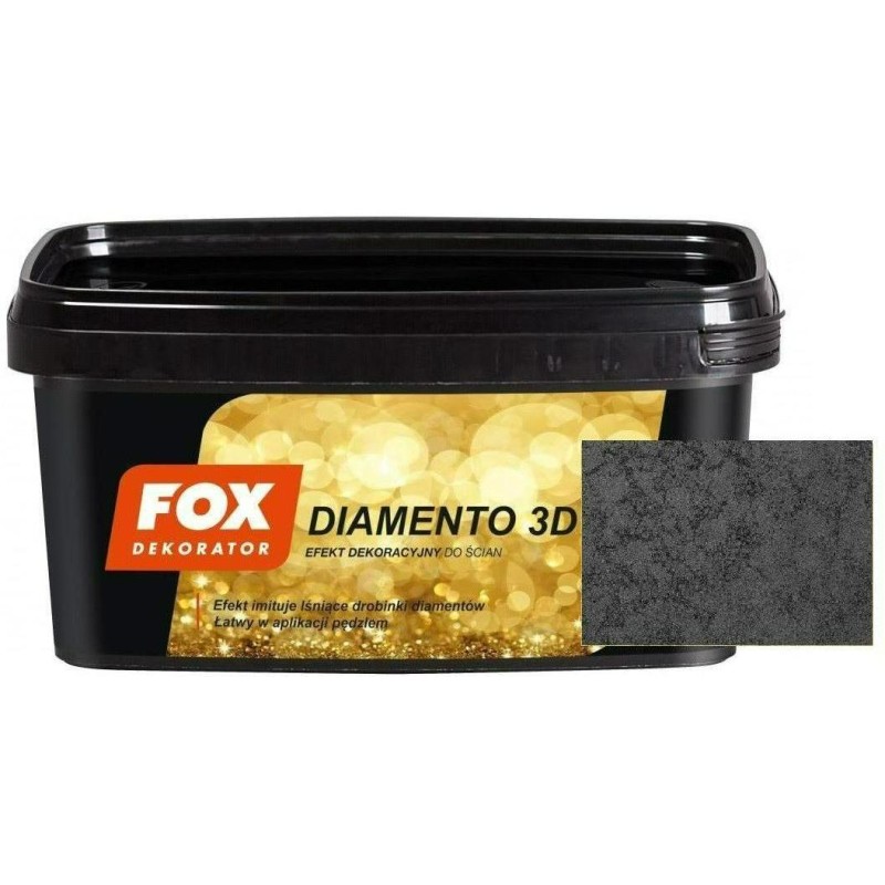 Vopsea structurală Fox Diamento 3D, CARBON 1L*