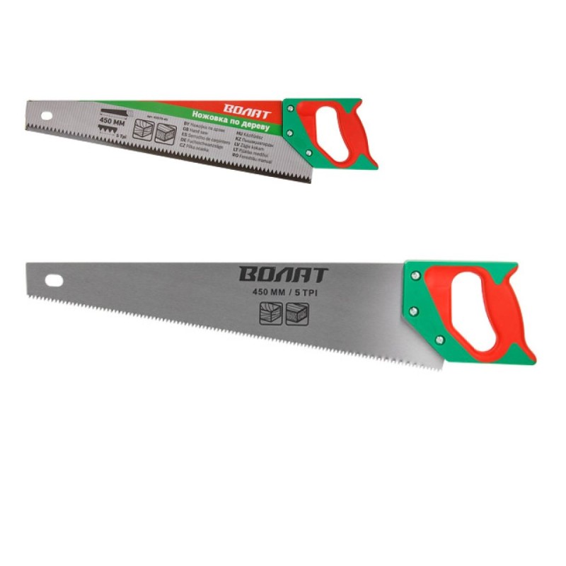 Ножовка по дереву 450 мм Волат (5 TPI)