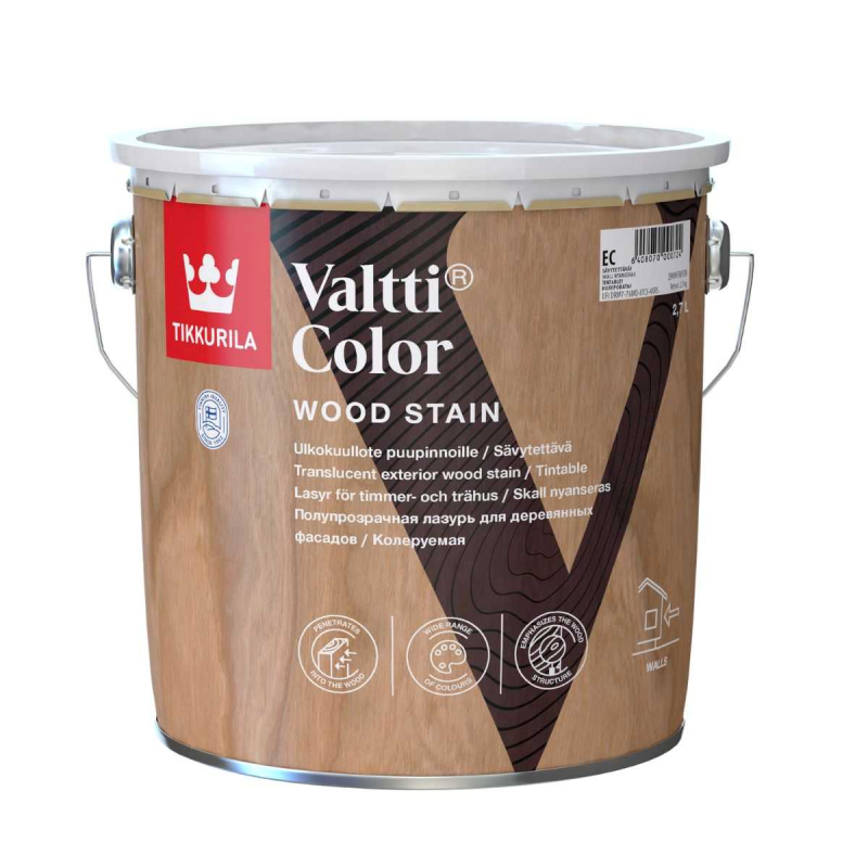 Лазурь для деревянных фасадов Tikkurila Valtti Color Clear (база EC), 2,7л