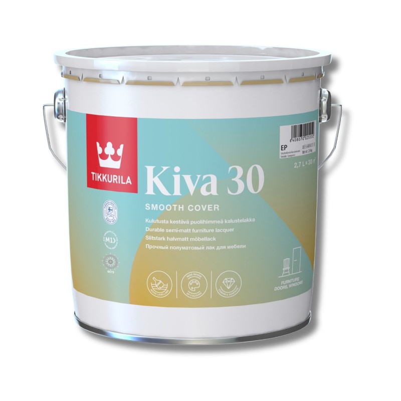 Lac acrilatic pentru mobilă Tikkurila Kiva 30 semimat 2,7л