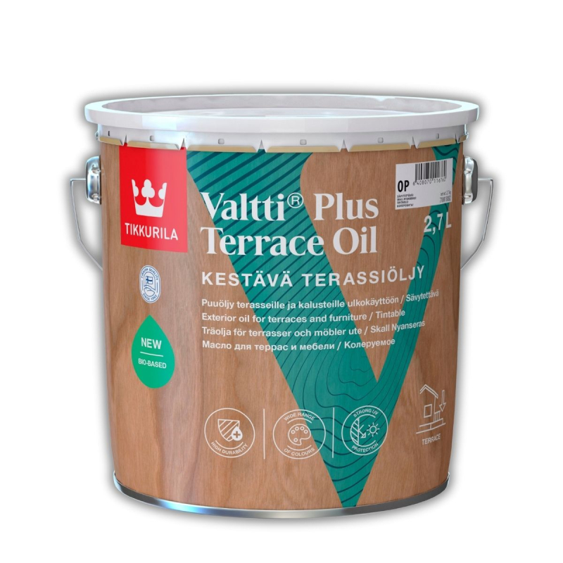 Масло для древесины Tikkurila Valtti Plus Terrace Oil (прозрач. База) 2,7л