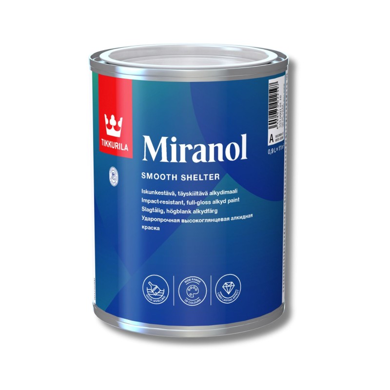 Vopsea alchidică super luciu Tikkurila Miranol (baza С) 0,9L
