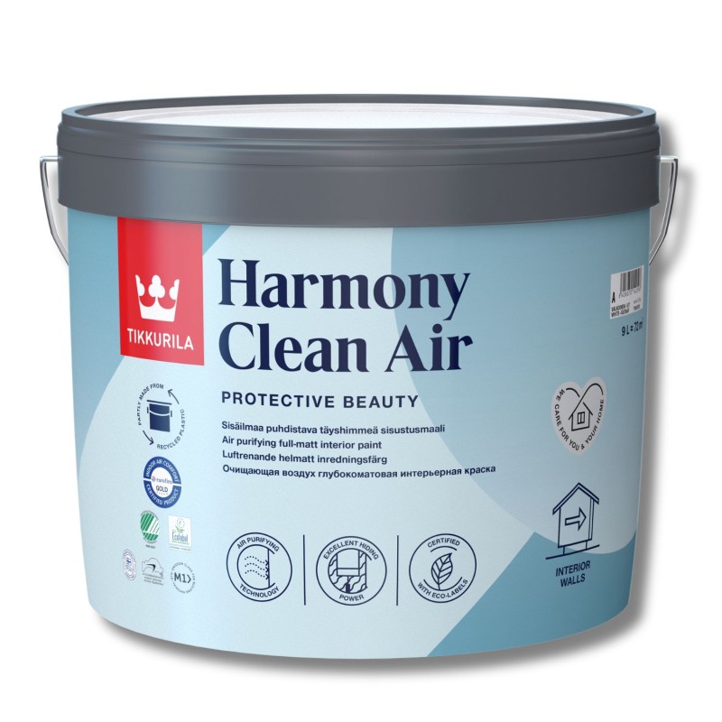 Краска интерьерная Tikkurila Harmony Clean Air глубокоматовая (база A), 9л