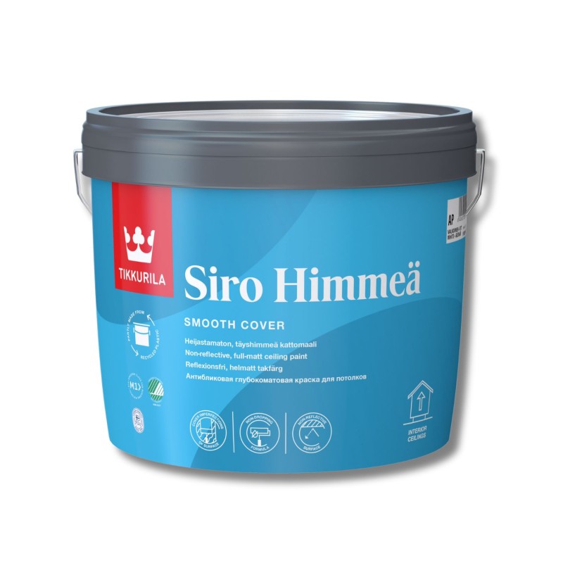 Краска интерьерная для потолков антиблик Tikkurila Siro Himmea совершенно матовая (база AP), 2,7л