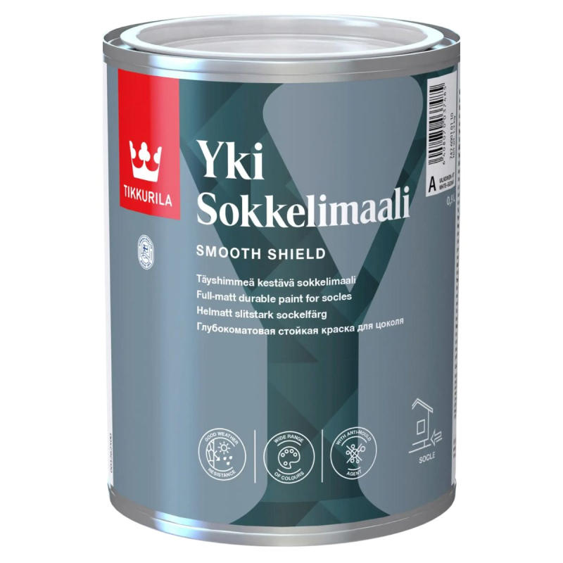 Краска акрилатная для цоколя Tikkurila Yki (база A), 0,9л