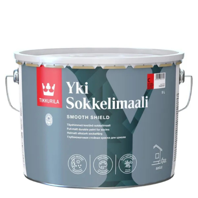 Краска акрилатная для цоколя Tikkurila Yki (база A), 9л