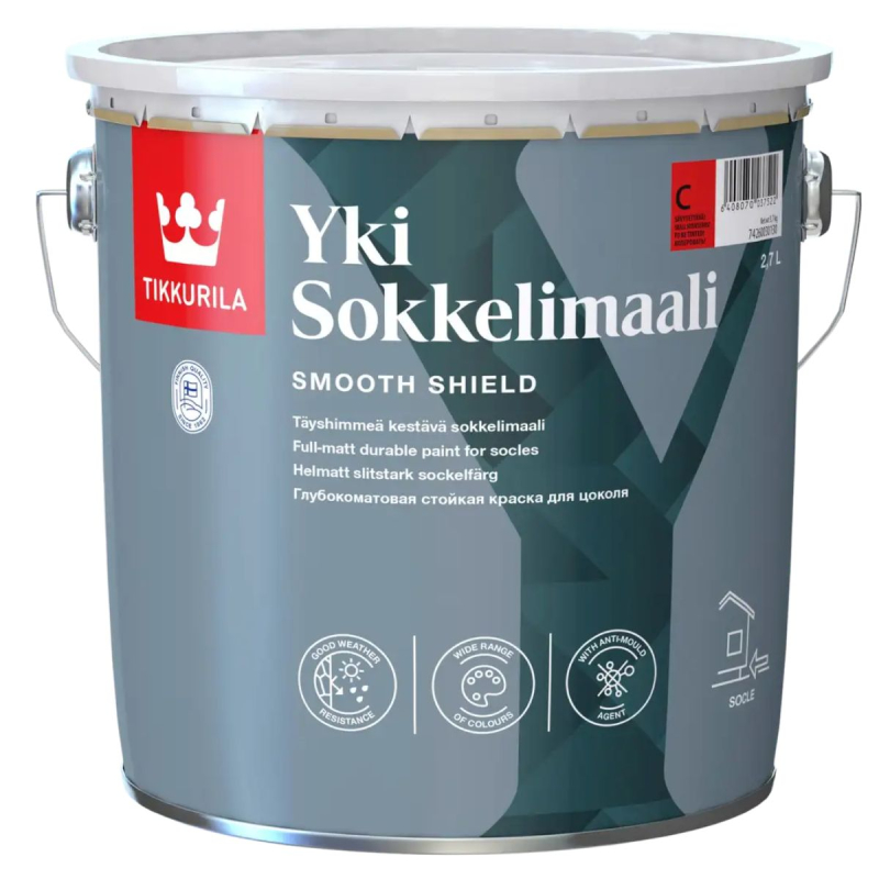 Vopsea acrilatică pentru soclu Tikkurila Yki (baza C) 2,7L