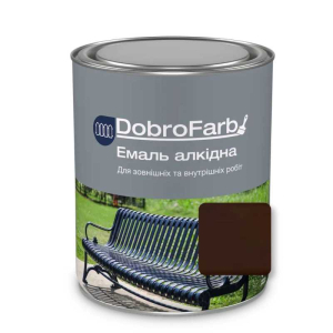 Эмаль алкидная коричневая DobroFarb 0,8 кг