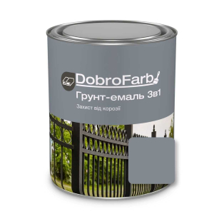 Грунт-эмаль DobroFarb 3 в 1 серая RAL 7046 2,8 кг