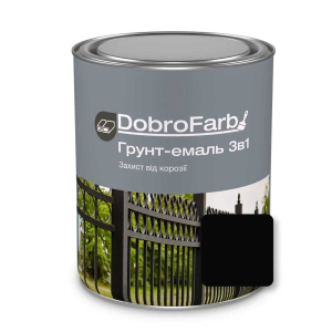 Grund-email DobroFarb 3 în 1 negru RAL 9005 0,8 kg