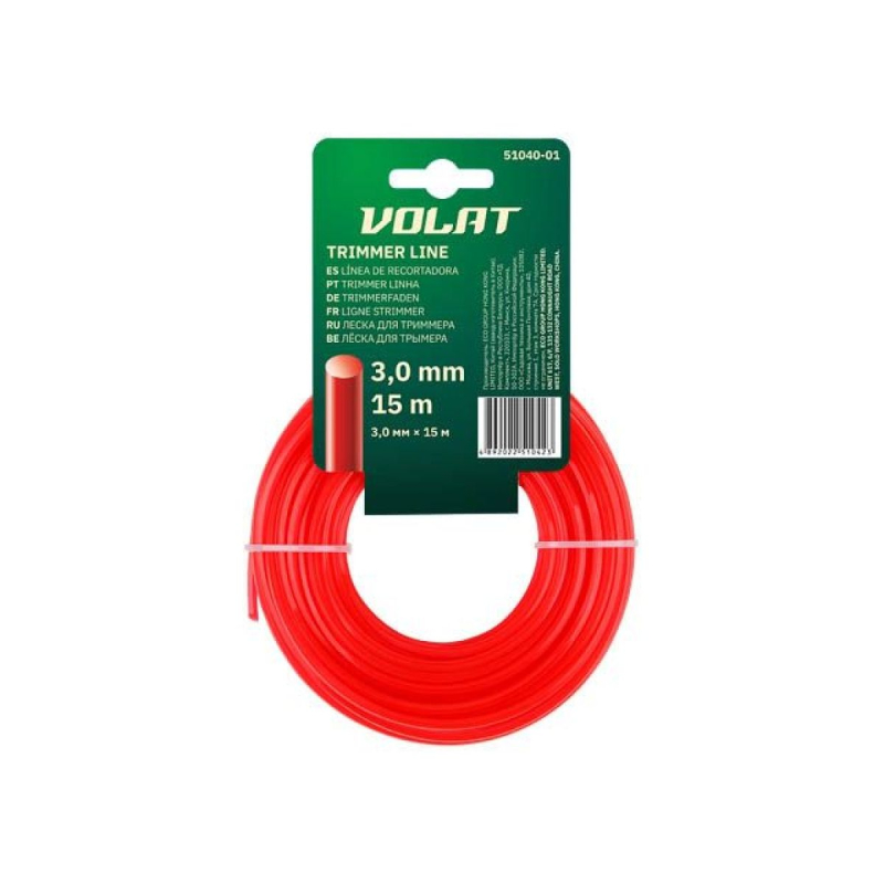 Леска для триммера 3,0мм х 15м круглое сечение Волат