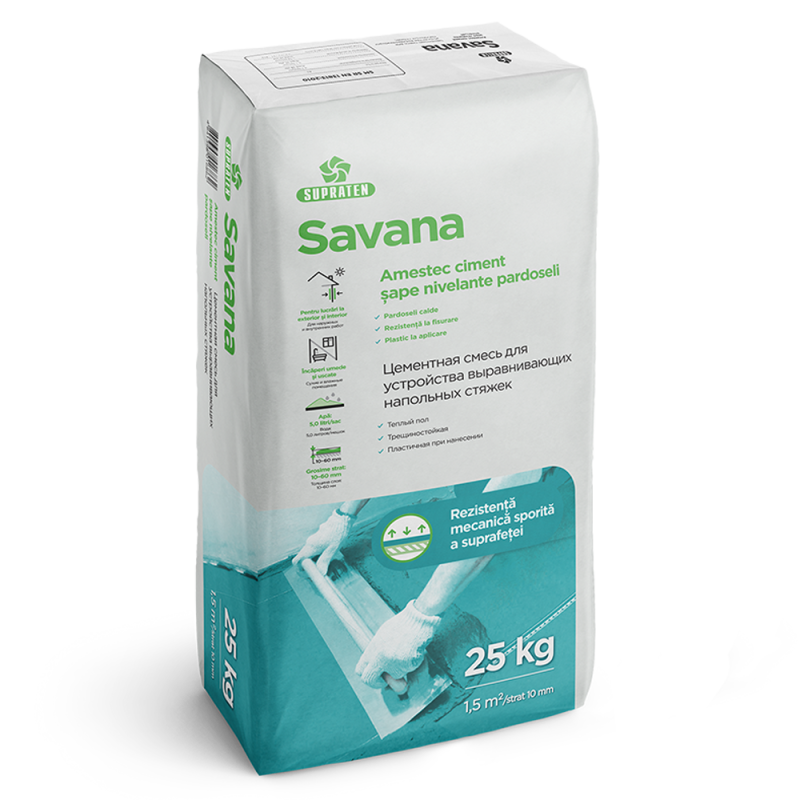 Смесь для напольных стяжек Savana 25 кг