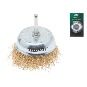 Perie ”cupă” sârmă ondulată cu tijă 75mm Volat