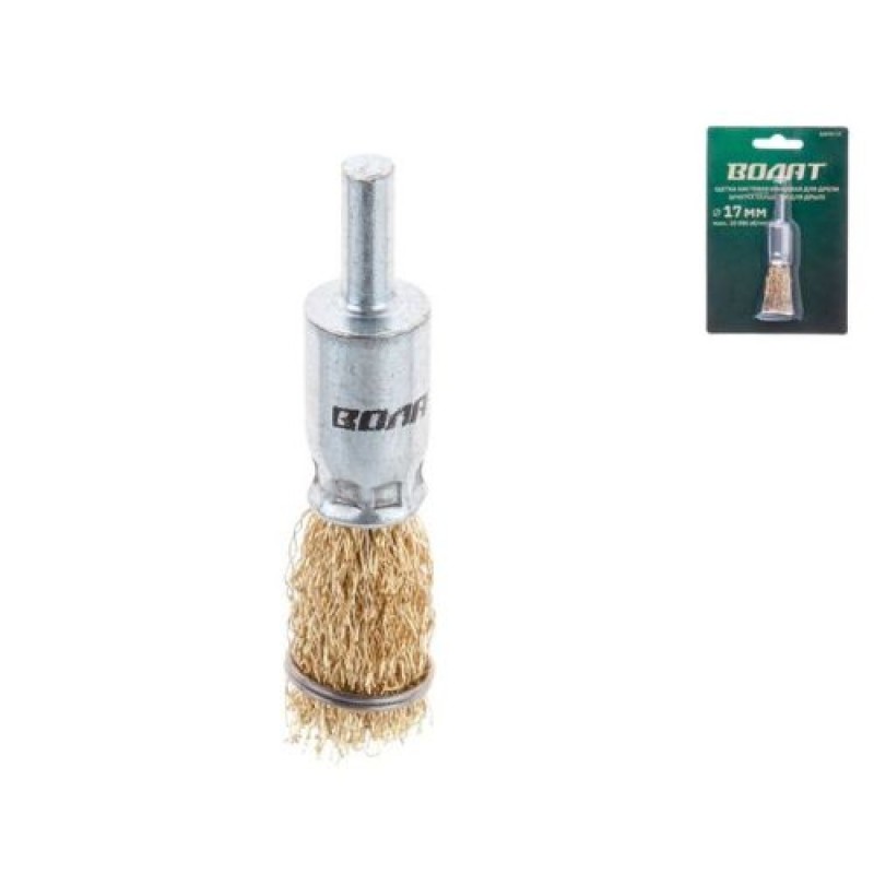 Щетка для дрели кистевая 17 мм Волат (для дрели кисточка концевая крацовка)