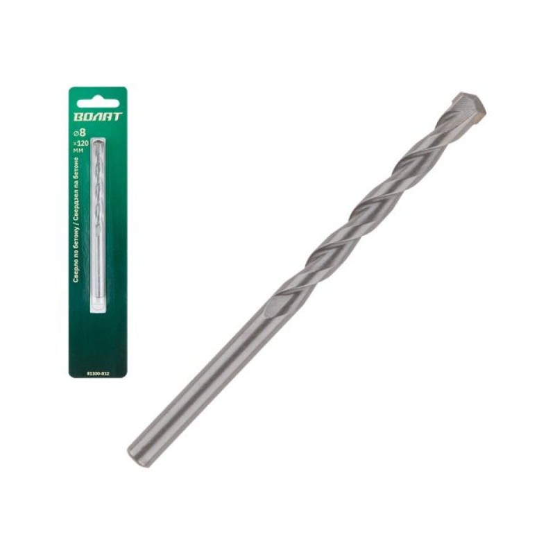 Сверло по бетону  8х120мм Волат победитовое ударное