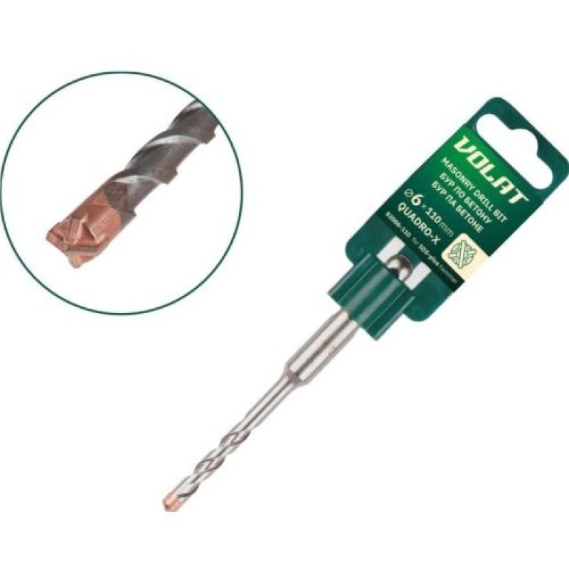 Бур (сверло) 6х50х110 мм SDS-plus S4 Волат (бур по бетону)