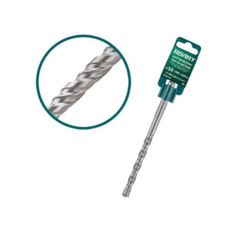 Бур (сверло) 10х100х160 мм SDS-plus S4 Волат (бур по бетону)