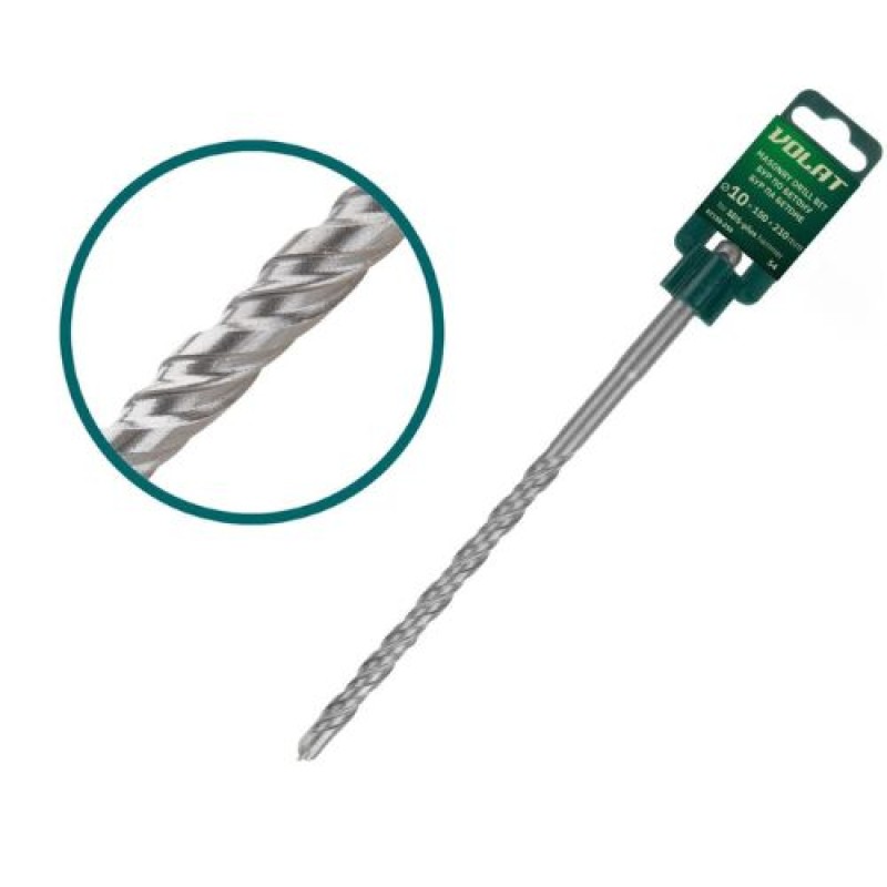Бур (сверло) 10х150х210 мм SDS-plus S4 Волат (бур по бетону)