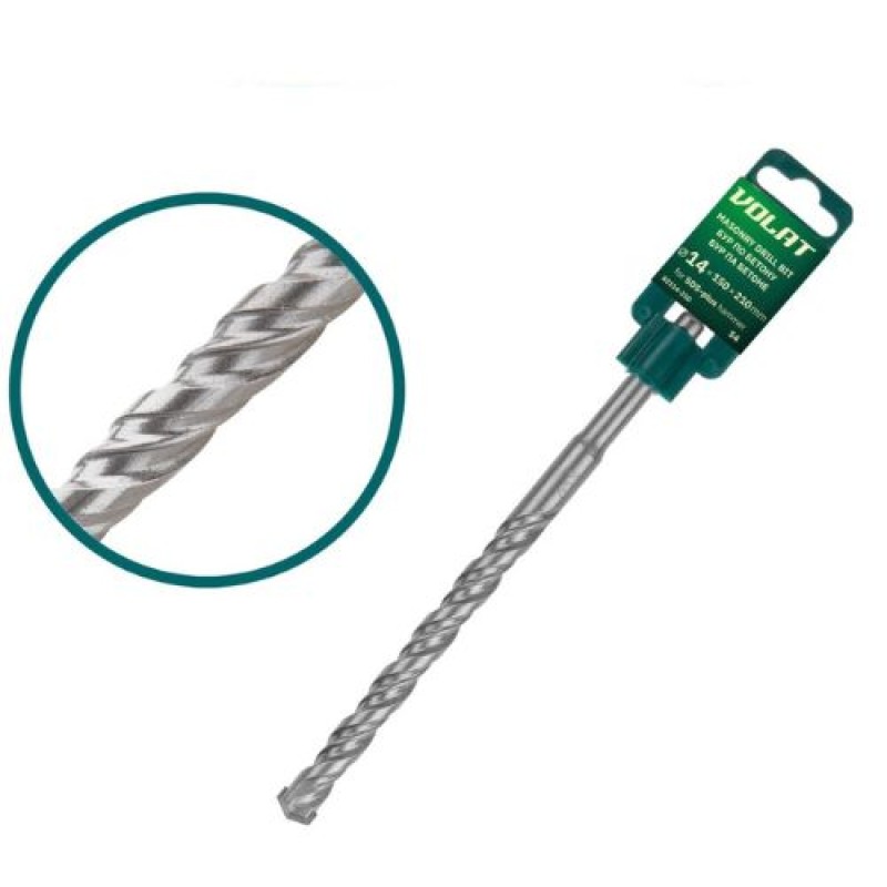 Бур (сверло) 14х150х210 мм SDS-plus S4 Волат (бур по бетону)