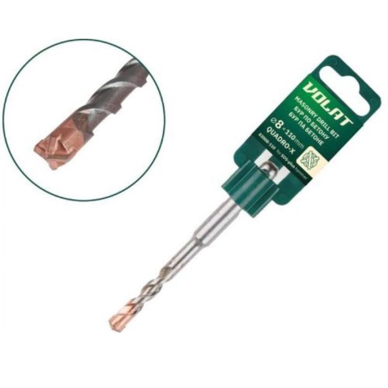 Бур (сверло) 8х50х110 мм  SDS-plus QUADRO-X Волат (бур по бетону, крестовая пластина)