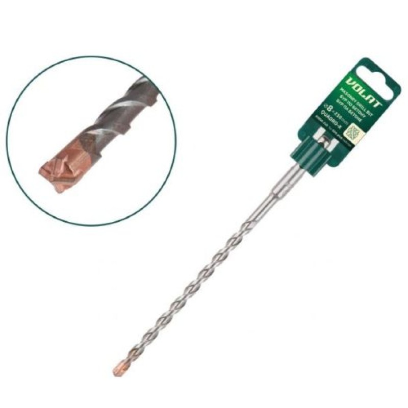 Бур (сверло) 8х150х210 мм SDS-plus QUADRO-X Волат (бур по бетону, крестовая пластина)